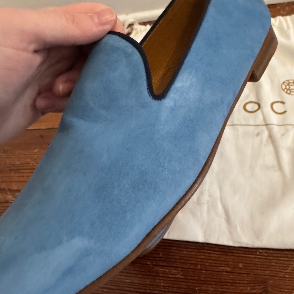 Socapri Men's Blue Suede Loafers Shoes New 12 w/ Dustbag - Picture 6 of 11